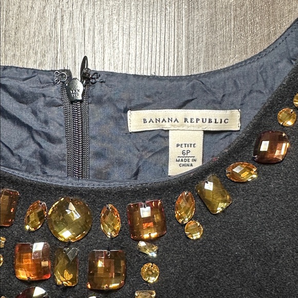 Banana Republic Wool Blend Jewel Embellished Dress - 6P - Picture 6 of 8